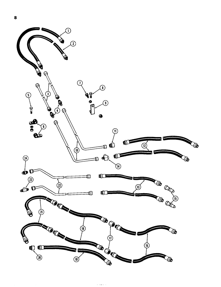Схема запчастей Case IH 8300-SERIES - (08) - HYDRAULIC TUBES AND HOSES 
