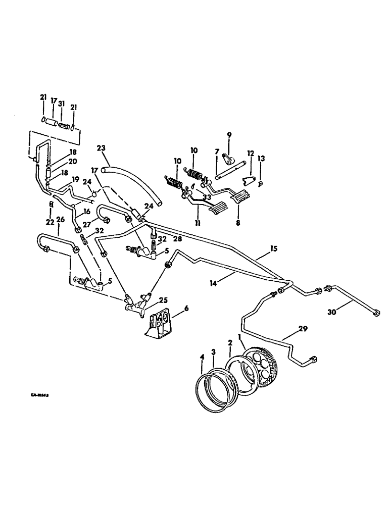 Схема запчастей Case IH 2500 - (04-01) - BRAKES, BRAKES, INTL 574 WITH S/N 7365 AND BELOW AND INTL 2500 SERIES A WITH S/N 1794 & BELOW (5.1) - BRAKES
