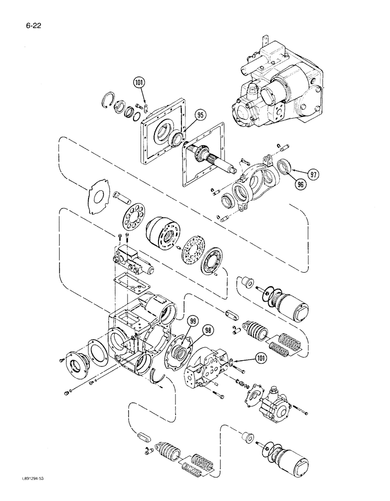 Схема запчастей Case IH 1822 - (6-22) - HYDROSTATIC PUMP, 1822 COTTON PICKER (03) - POWER TRAIN