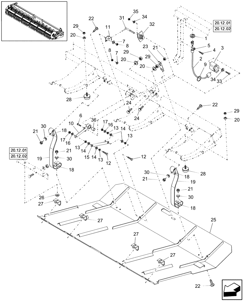 Схема запчастей Case IH 2010 - (20.06.02[1]) - HEIGHT CONTROL, 2010, BPIN CBJ021301 [INCLUDES ALL HAJ PINS] (58) - ATTACHMENTS/HEADERS