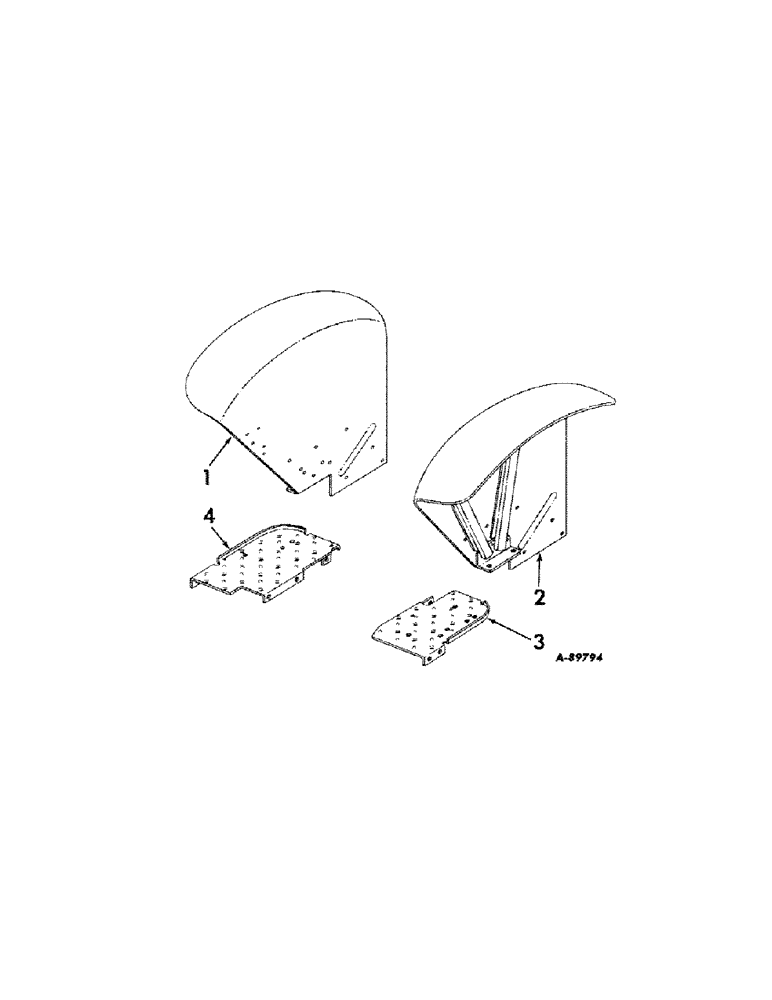 Схема запчастей Case IH 2424 - (159[A]) - SHEET METAL, FENDERS AND PLATFORMS FOR 48 INCH NARROW TREAD REAR AXLE Sheet Metal, Grilles & Fenders