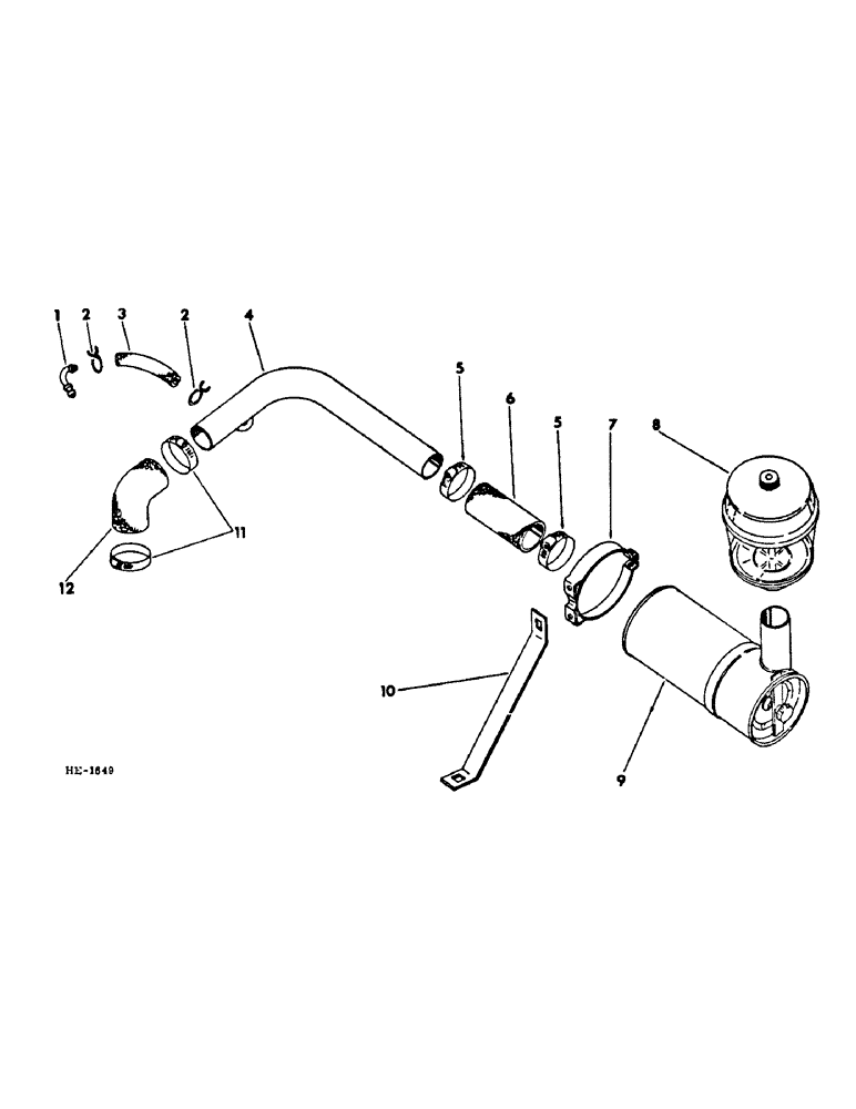 Схема запчастей Case IH 275 - (E-20) - FUEL SYSTEM, AIR CLEANER CONNECTIONS (02) - FUEL SYSTEM