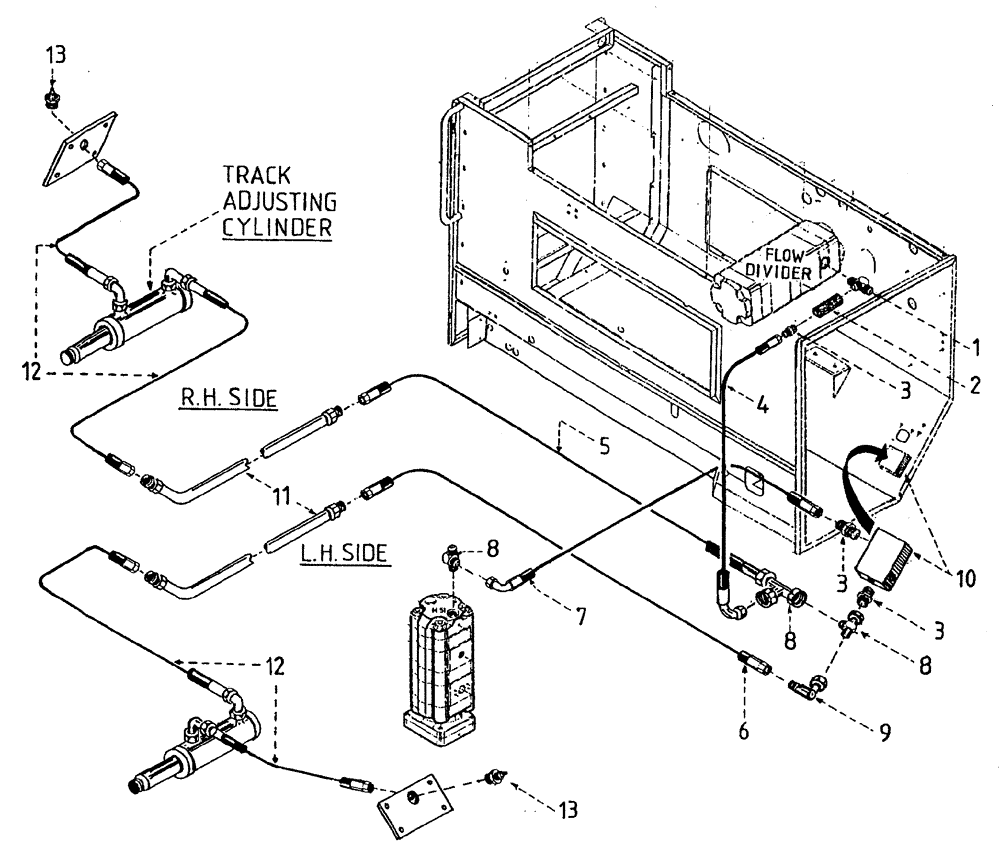 Схема запчастей Case IH 7700 - (B05[70]) - HYDRAULIC CIRCUIT, TRACK ADJUST Hydraulic Components & Circuits