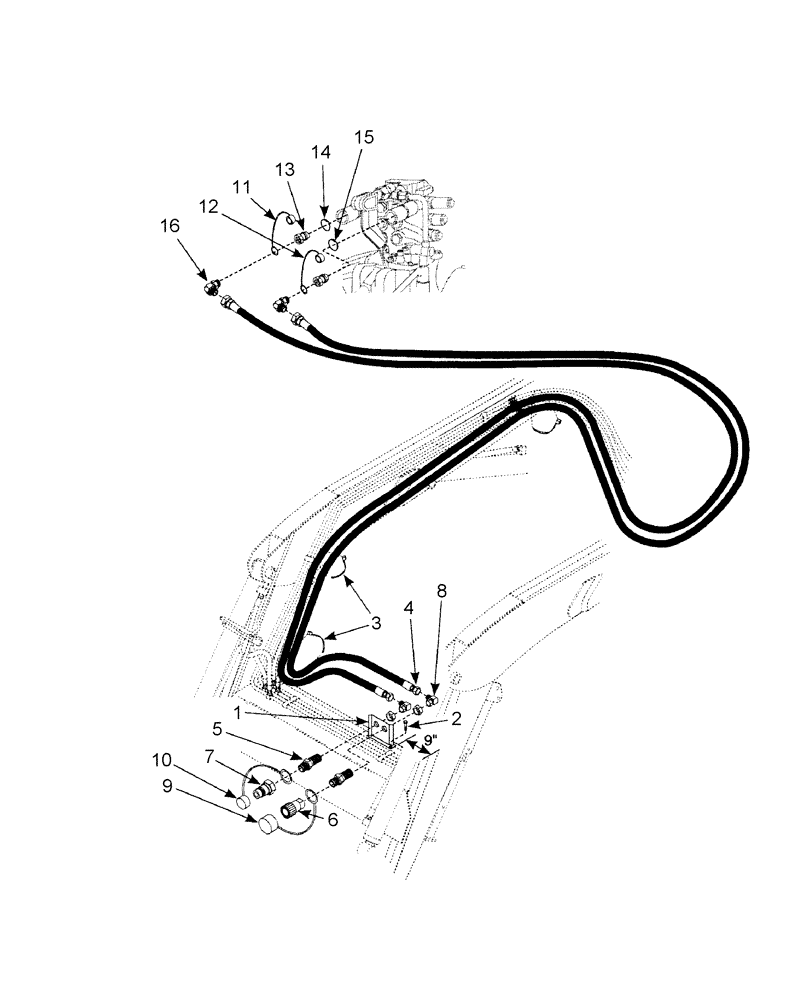 Схема запчастей Case IH LX146 - (008) - HOSE KIT, THIRD FUNCTION (35) - HYDRAULIC SYSTEMS