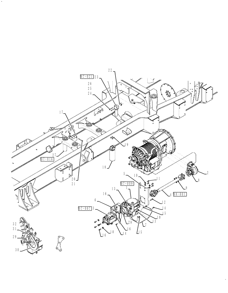 Схема запчастей Case IH 810 - (06-003) - PUMP GROUP, 3 WHEELER Hydraulic Plumbing
