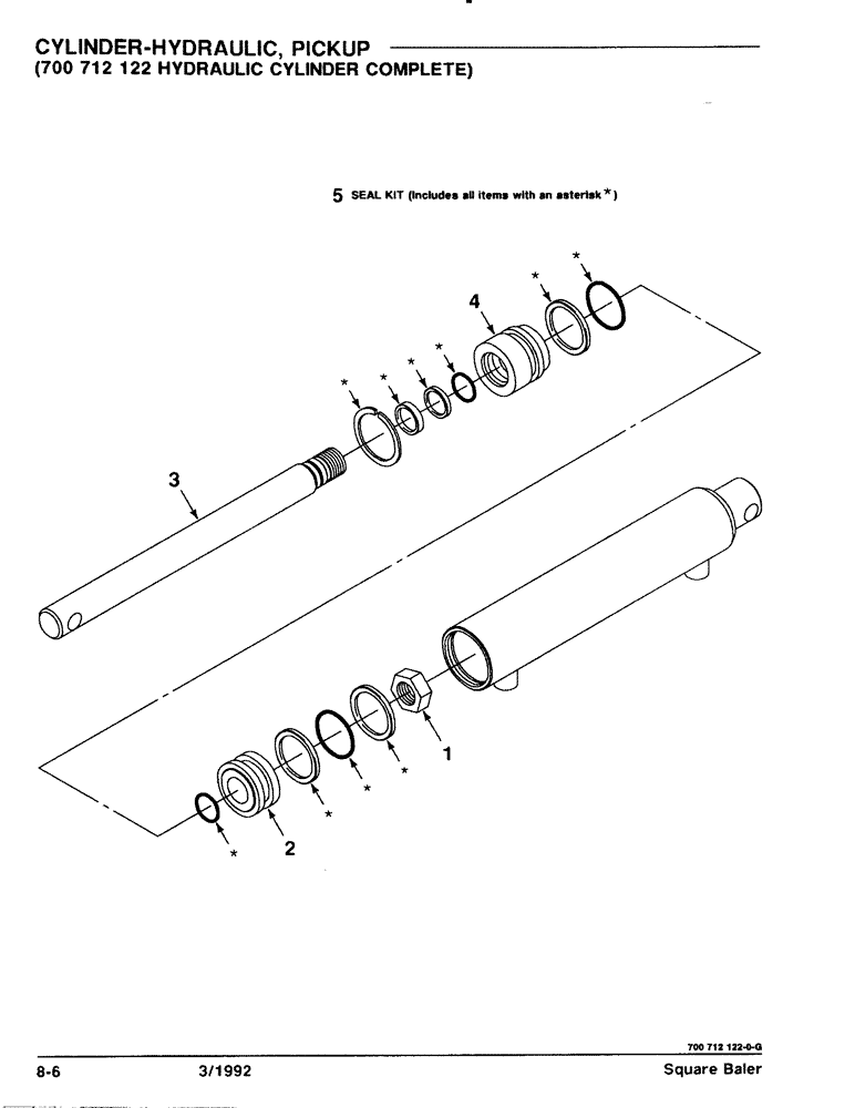 Схема запчастей Case IH 8570 - (8-06) - CYLINDER, HYDRAULIC, PICKUP, 700712122 HYDRAULIC CYLINDER (07) - HYDRAULICS