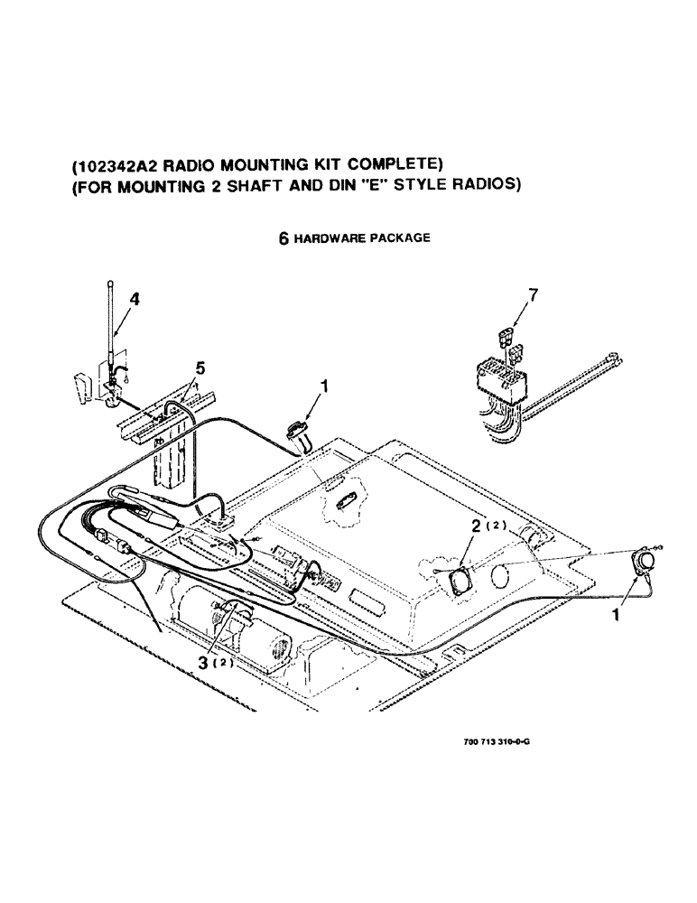 Схема запчастей Case IH 8830 - (9-14) - RADIO MOUNTING KIT, 102342A2 RADIO MOUNTING KIT COMPLETE, FOR MOUNTING 2 SHAFT& DIN E STYLE RADIOS (09) - CHASSIS