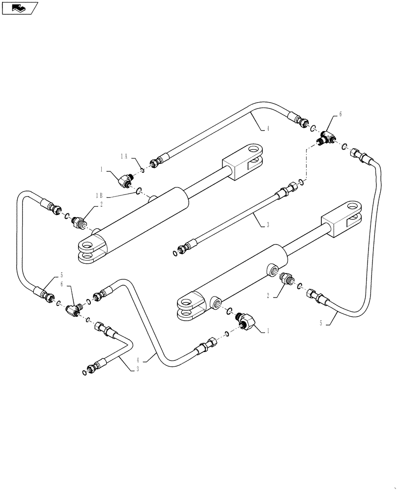 Схема запчастей Case IH 4420 - (06-049) - BOOM HEIGHT HYDRAULIC GROUP Hydraulic Plumbing