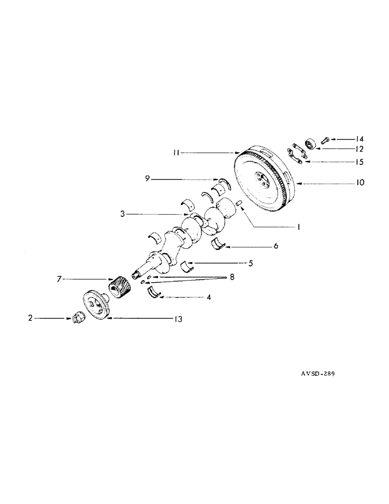Схема запчастей Case IH FU-267D - (022) - CRANKSHAFT - CRANKSHAFT BEARINGS - FLYWHEEL (02) - ENGINE