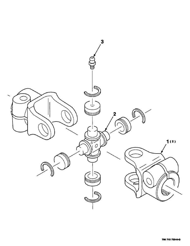 Схема запчастей Case IH SC412 - (2-38) - U-JOINT ASSEMBLY, (700715720 U-JOINT ASSEMBLY COMPLETE) (09) - CHASSIS