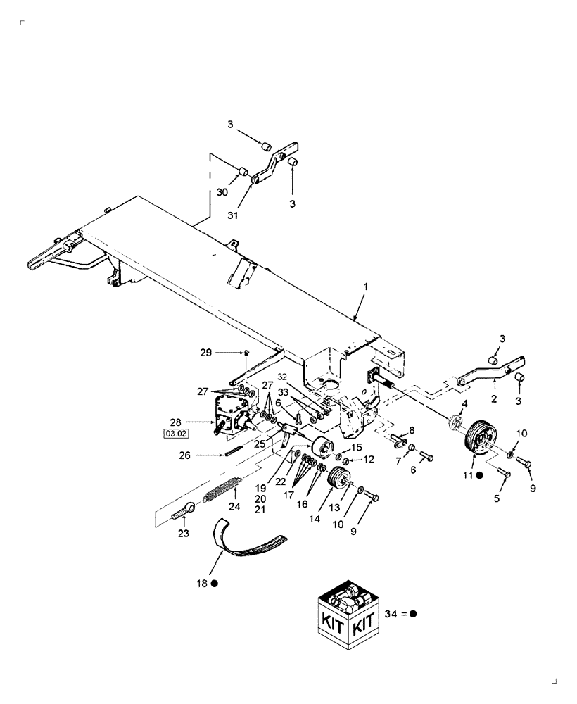 Схема запчастей Case IH DC162 - (15.06) - HEADER, DRIVE (15) - CROP CONDITIONING