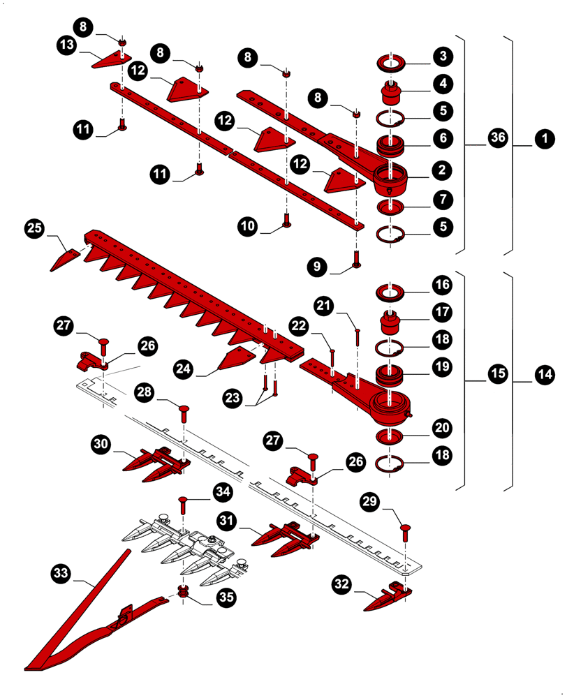 Схема запчастей Case IH 2040 - (00.00GH023[01]) - MAINTENANCE PARTS, CUTTER BAR (00) - GENERAL