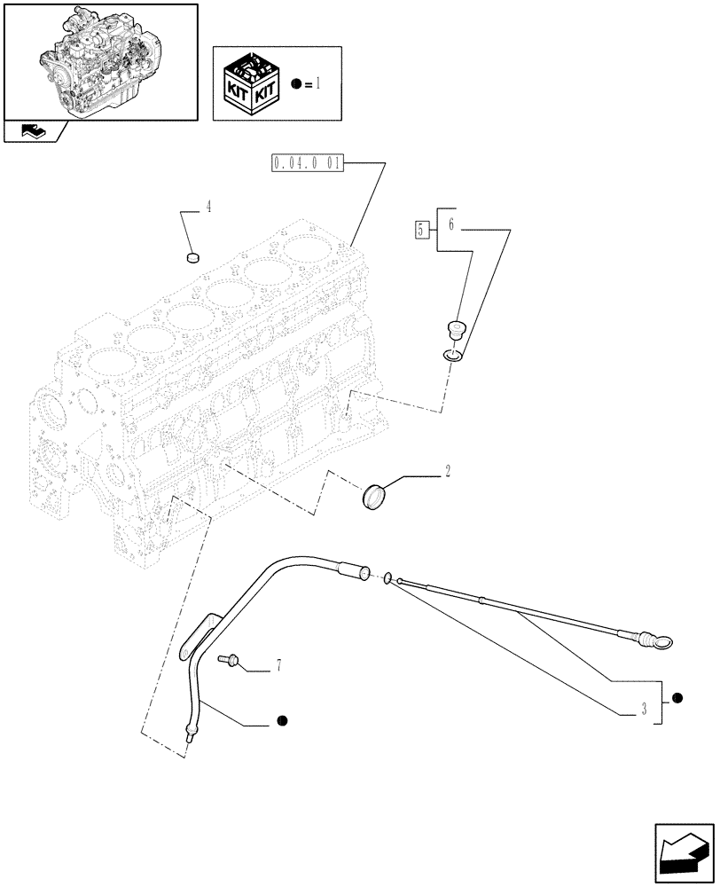 Схема запчастей Case IH F4GE9684R J602 - (0.27.0) - ENGINE OIL DIPSTICK (2855432 - 2855441) 