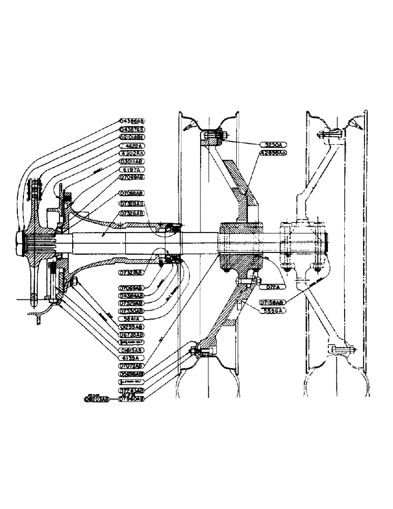 Схема запчастей Case IH DC-SERIES - (081) - 96" TREAD REAR AXLE SHAFT - "DC" TRACTOR (06) - POWER TRAIN