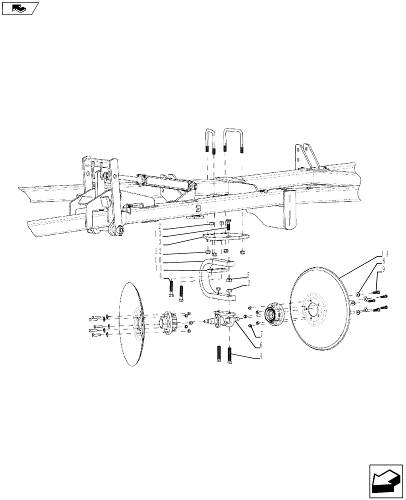Схема запчастей Case IH 870 - (75.200.11) - INDIVIDUAL CENTER DISK ATTACHMENT (75) - SOIL PREPARATION