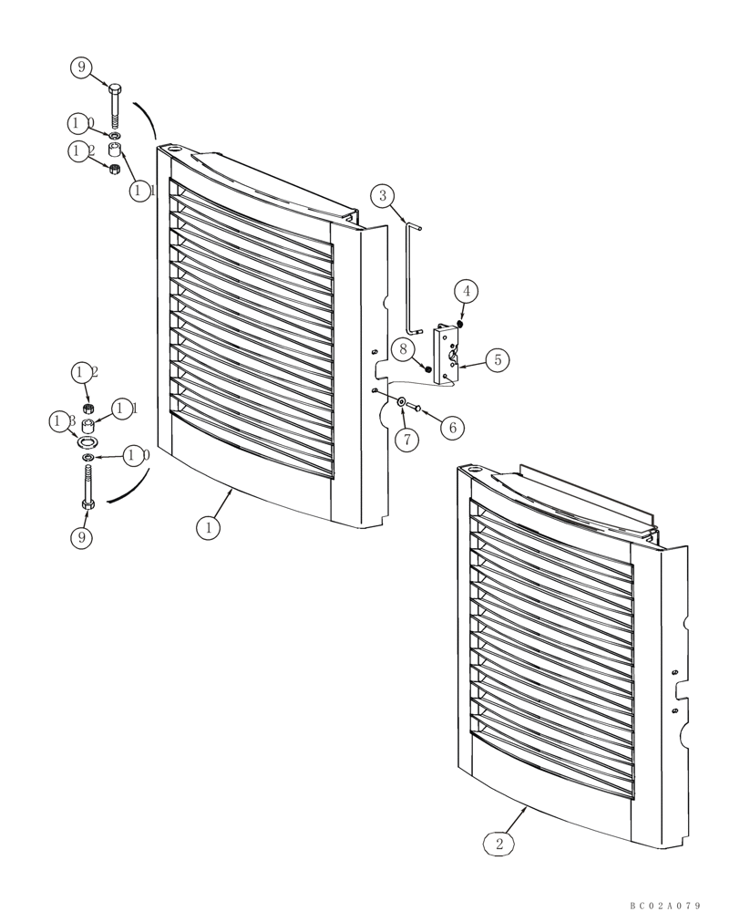 Схема запчастей Case IH 90XT - (09-17) - DOOR, REAR - WITHOUT SOUNDPROOFING (NORTH AMERICA) (09) - CHASSIS