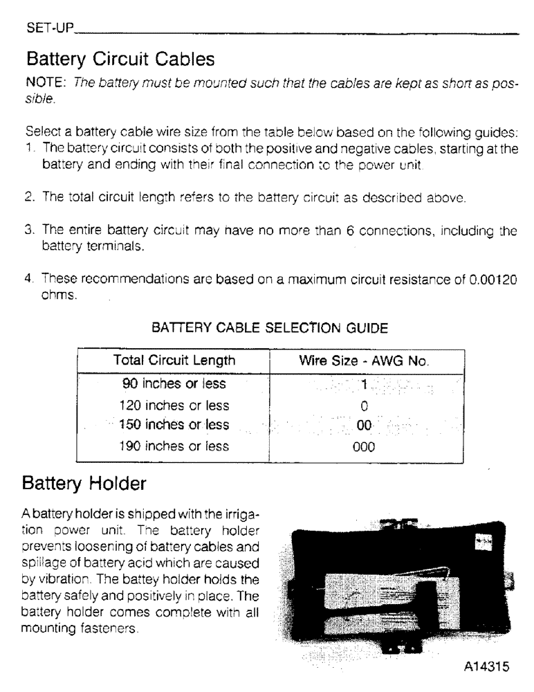 Схема запчастей Case IH 6830TA - (1-47) - SET-UP, BATTERY CIRCUIT CABLES, BATTERY HOLDERS 