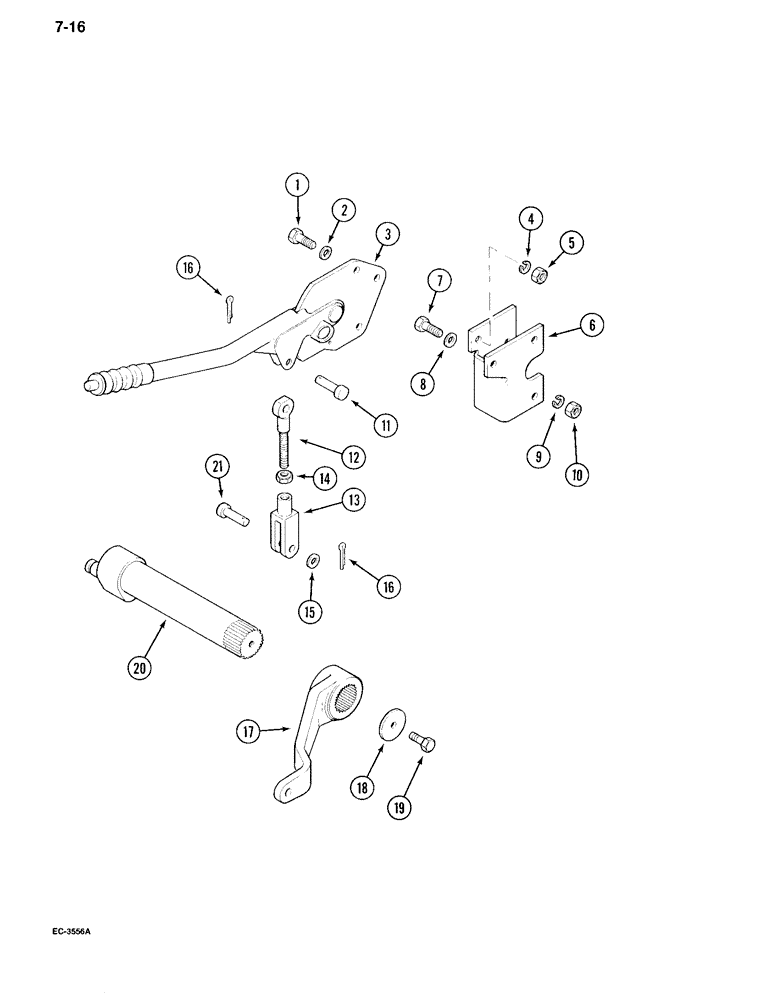 Схема запчастей Case IH 995 - (7-16) - PARK BRAKE LINKAGE, TRACTOR WITHOUT CAB (07) - BRAKES