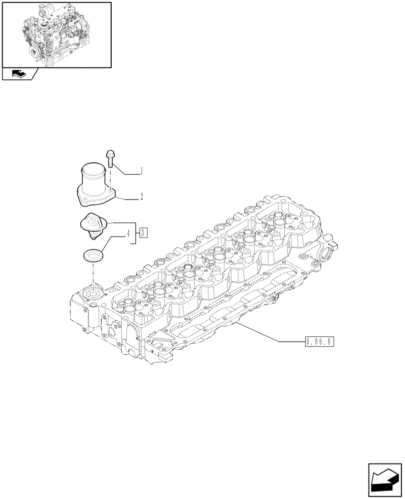 Схема запчастей Case IH PUMA 125 - (0.32.6) - THERMOSTAT - ENGINE COOLING SYSTEM (01) - ENGINE