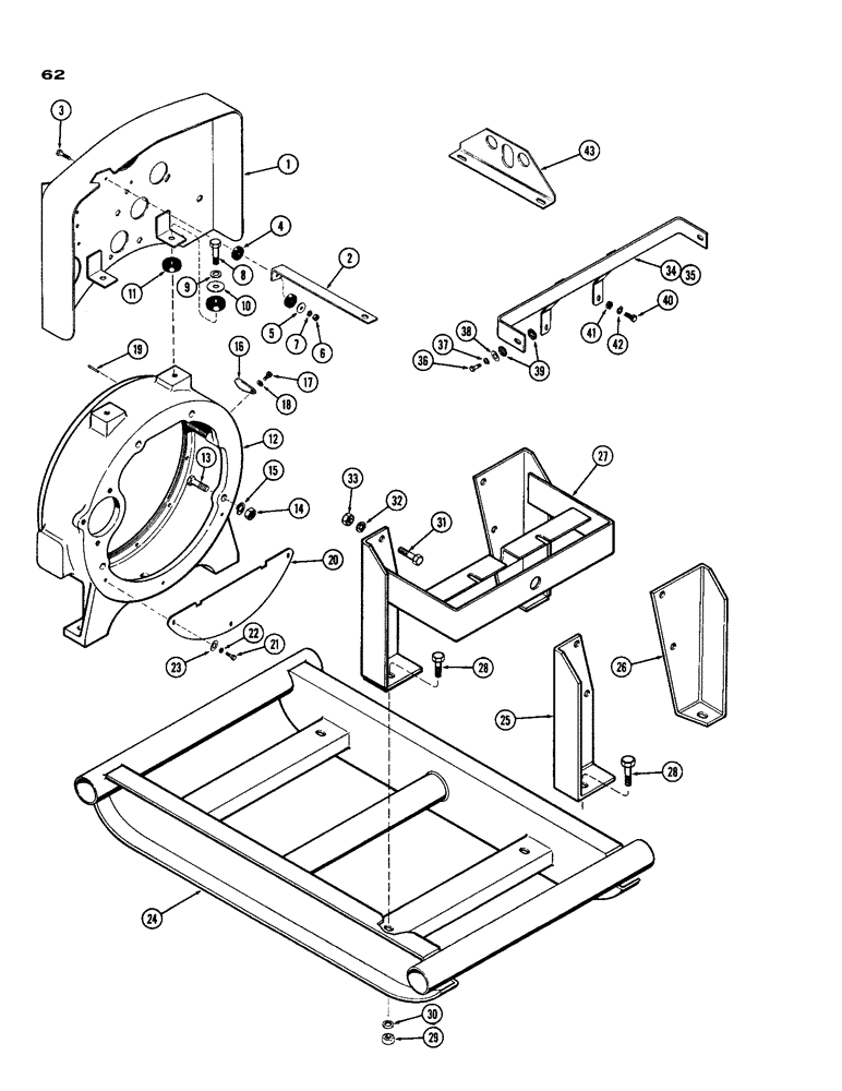Схема запчастей Case IH 188 - (62) - INSTRUMENT PANEL, SKID AND MOUNTING PARTS 