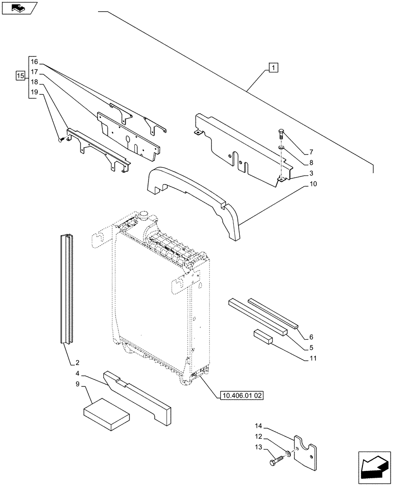 Схема запчастей Case IH PUMA 215 - (88.035.08[05]) - DIA KIT - FRONT HPL FOR ELECTRONIC REMOTES WITH PTO, LESS AUX. COUPLERS - RADIATOR DUCT AND SEALS (88) - ACCESSORIES