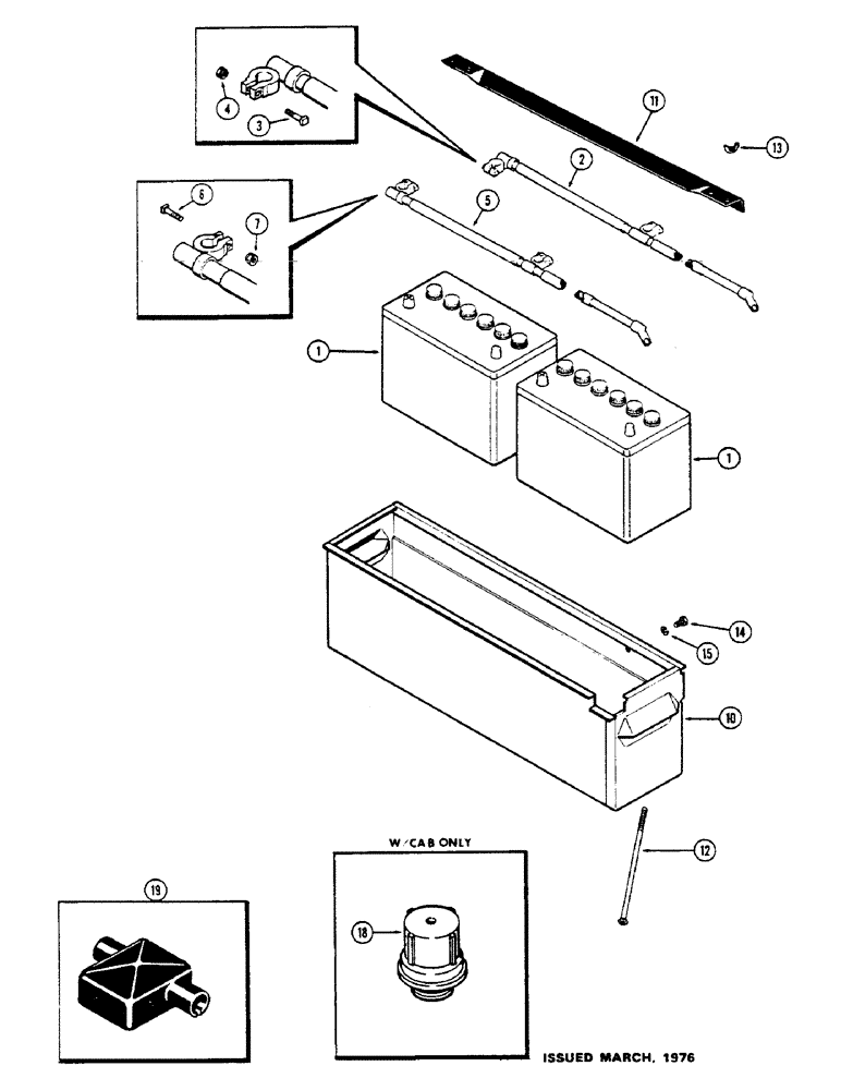 Схема запчастей Case IH 1175 - (058) - BATTERY BOX AND CABLES (04) - ELECTRICAL SYSTEMS
