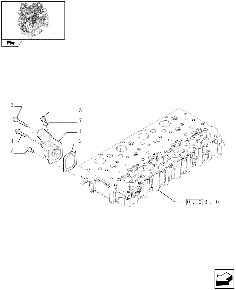 Схема запчастей Case IH FARMALL 65C - (0.32.6) - TEMPERATURE CONTROL (THERMOSTAT) (01) - ENGINE