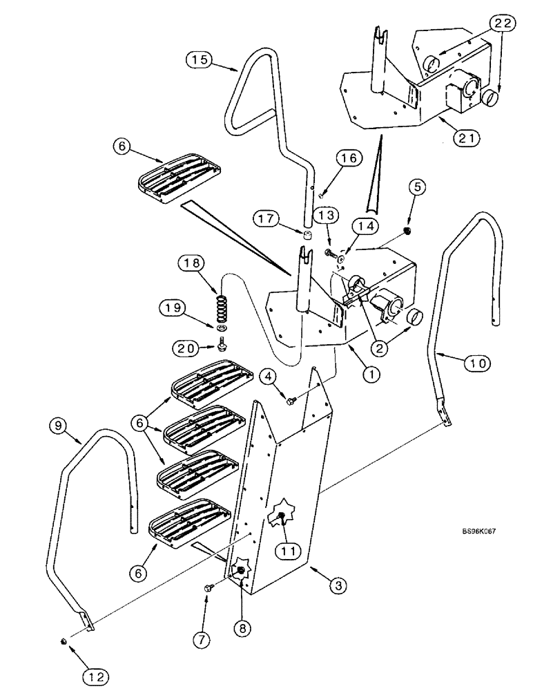 Схема запчастей Case IH 2188 - (9H-26) - OPERATORS LADDER (12) - CHASSIS