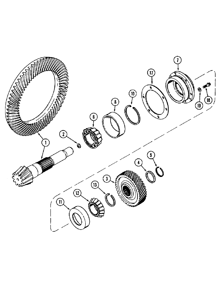 Схема запчастей Case IH 8910 - (6-046) - TRANSMISSION, PINION SHAFT AND GEAR (06) - POWER TRAIN