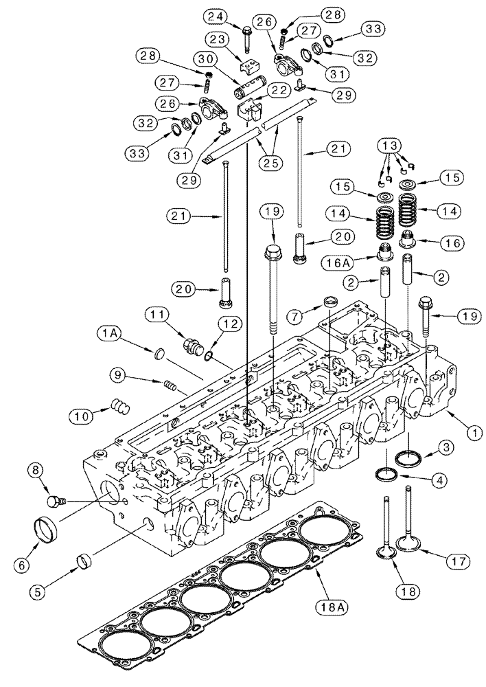 Схема запчастей Case IH 2366 - (02-20) - CYLINDER HEAD - VALVE MECHANISM (01) - ENGINE