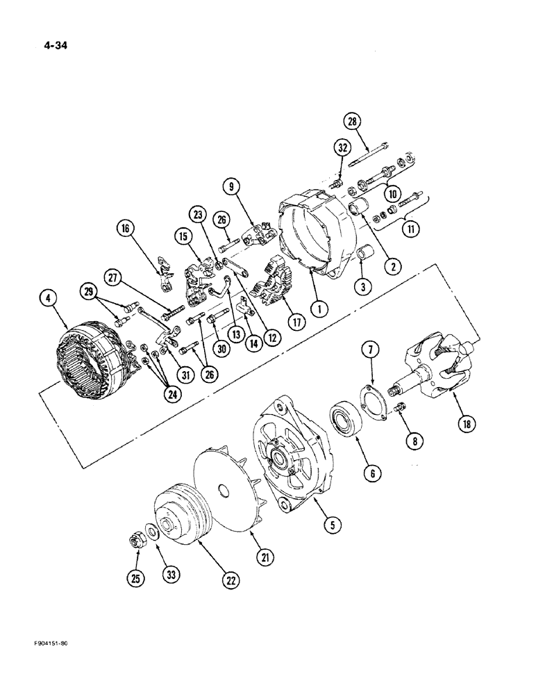 Схема запчастей Case IH 9270 - (4-34) - ALTERNATOR ASSEMBLY (04) - ELECTRICAL SYSTEMS