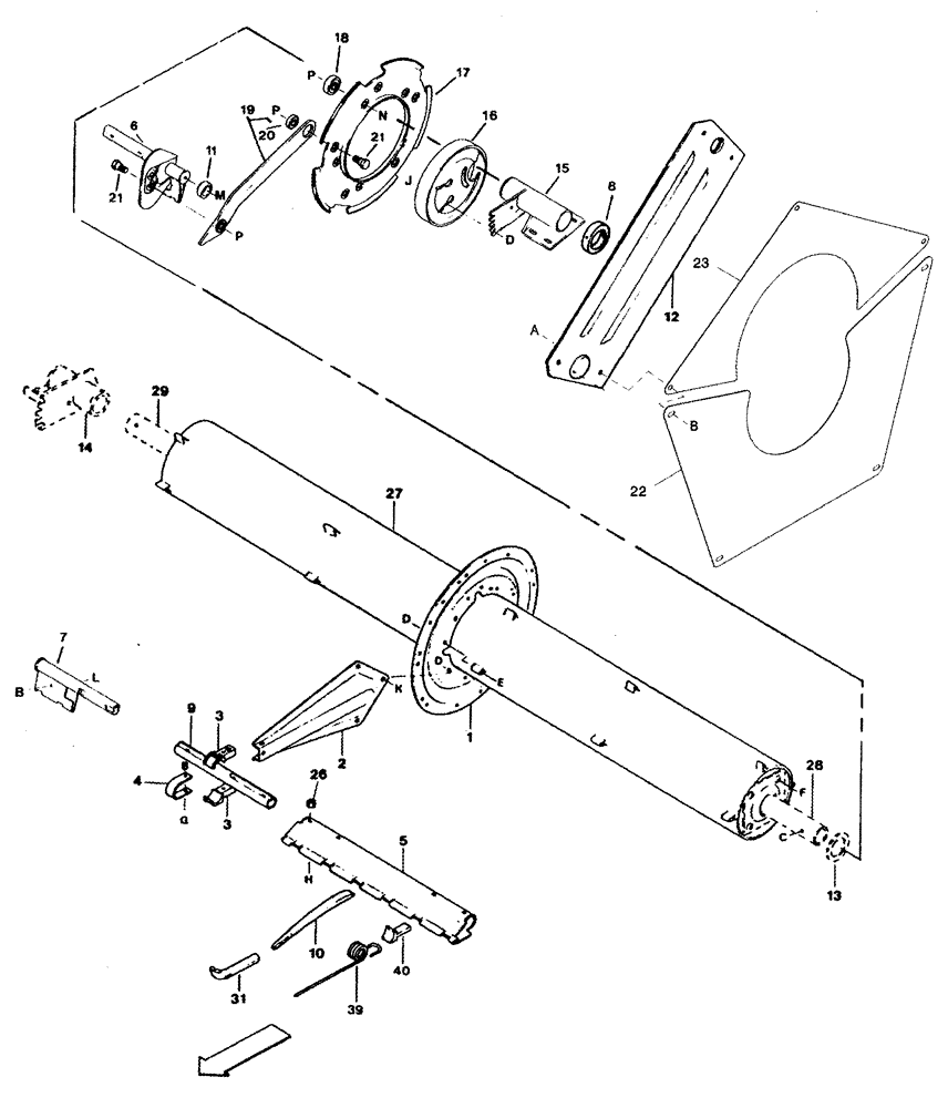 Схема запчастей Case IH 2042 - (09-17) - PICKUP REEL 