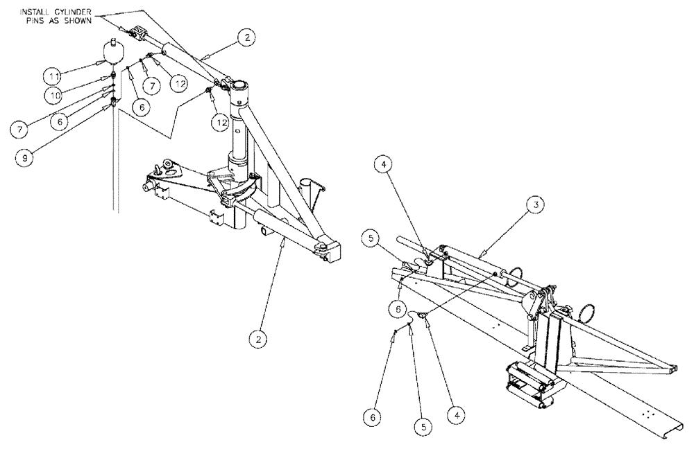 Схема запчастей Case IH 610 - (02-004) - HYDRAULIC CYLINDER GROUP, 60/85 Cylinders