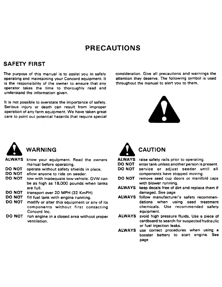 Схема запчастей Case IH AS1502 - (03) - PRECAUTIONS (05) - SERVICE & MAINTENANCE