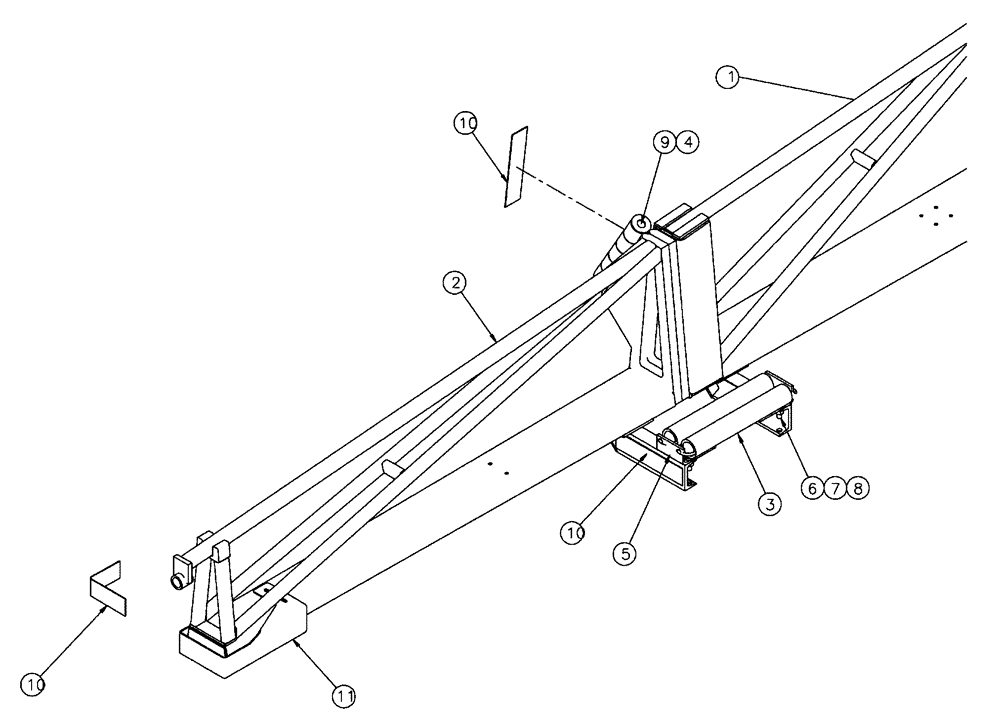 Схема запчастей Case IH FLX610 - (03-001) - 70 - FOOT BOOM ASSEMBLY, CS (09) - BOOMS