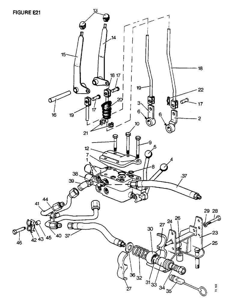 Схема запчастей Case IH 1410 - (E21-1) - SELECTAMATIC HYD. SYSTEM, TWIN LIVE TAKE OFF VALVES, [A]1410Q,1410SK,1412Q,1412SK [B]1410,1412,1412G (07) - HYDRAULIC SYSTEM
