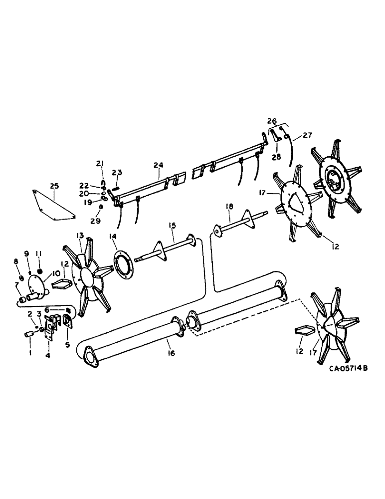 Схема запчастей Case IH 820 - (D-22) - REEL, PICKUP REEL, HART-CARTER (58) - ATTACHMENTS/HEADERS