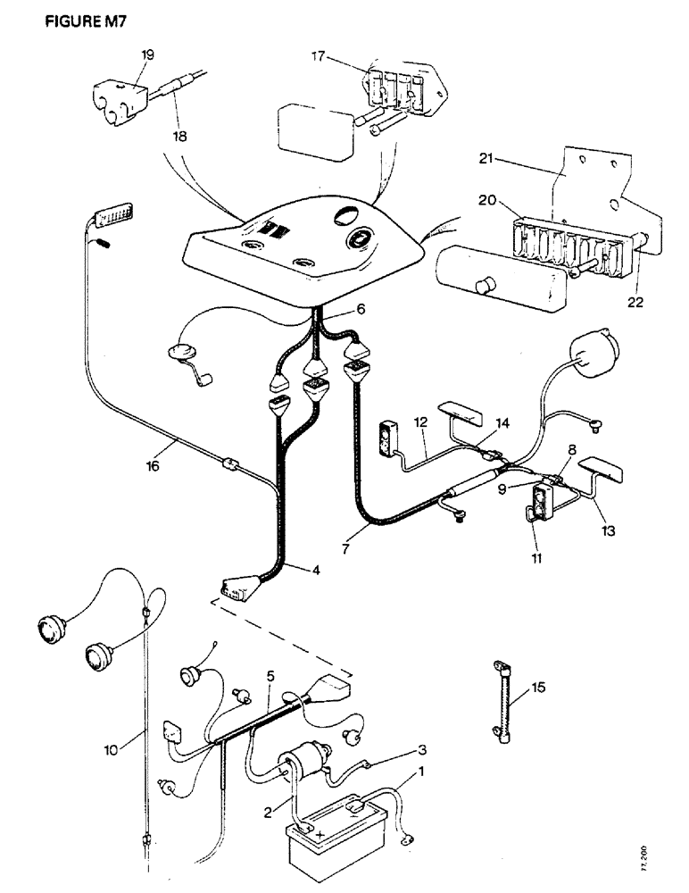 Схема запчастей Case IH 1412 - (M7-1) - ELECTRICAL EQUIPMENT, ELECTRICAL WIRING, STARTING AND HEADLAMPS (06) - ELECTRICAL SYSTEMS