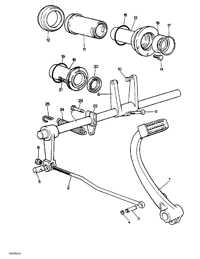 Схема запчастей Case IH 1210 - (6-14) - RELEASE MECHANISM FOR TRANSMISSION CLUTCH, 1210, 1210G, 1212 AND 1212G TRACTORS (06) - POWER TRAIN
