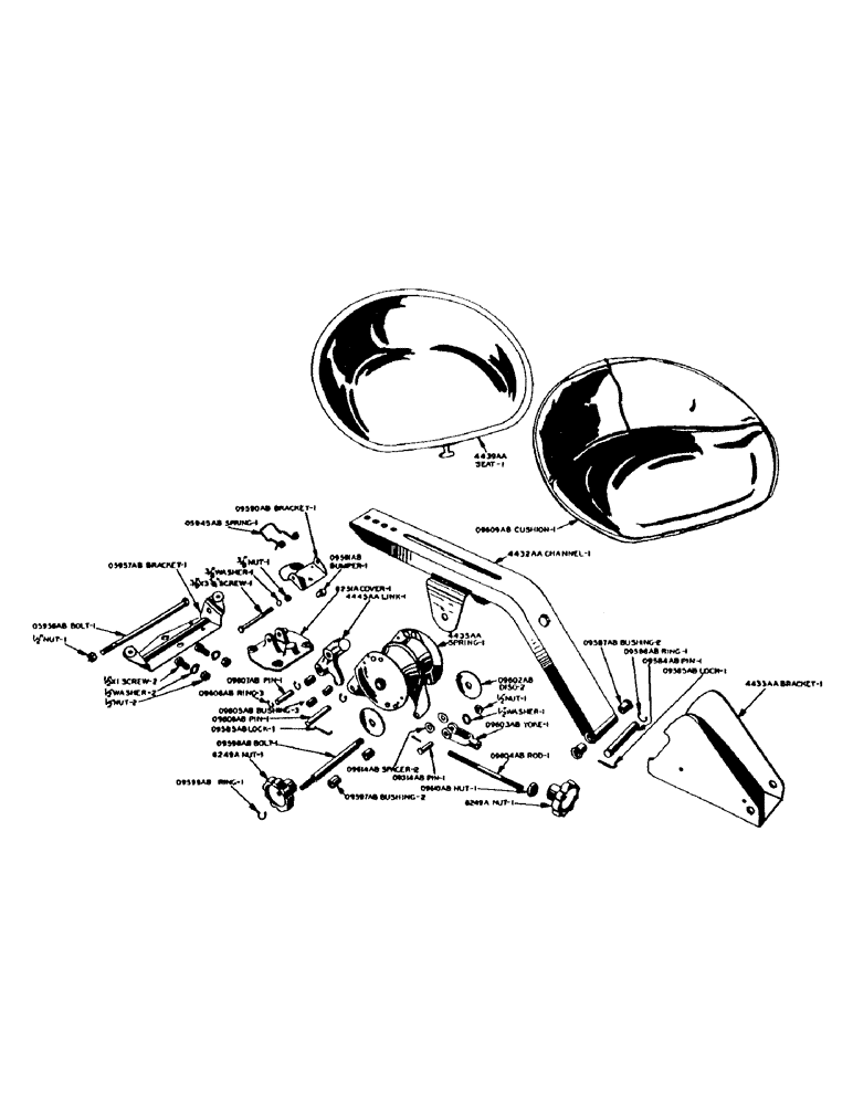 Схема запчастей Case IH D-SERIES - (138) - EASY RIDE OPERATORS SEAT, FOR D, DC-3, DC-4 TRACTORS NO. 8025740 AND AFTER (09) - CHASSIS