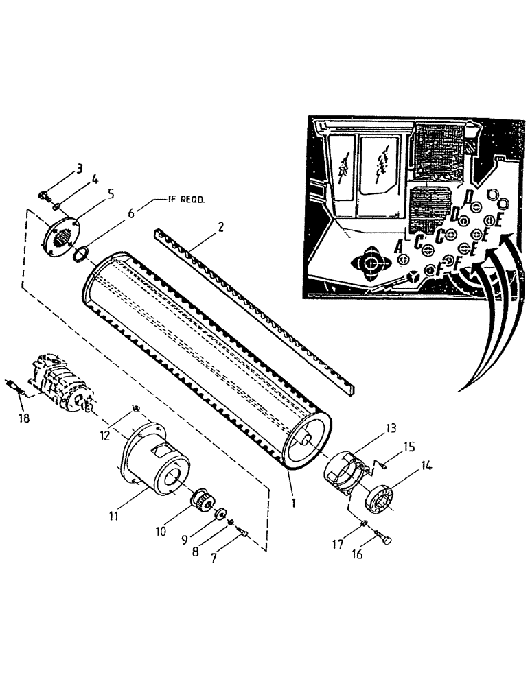 Схема запчастей Case IH 7000 - (A02-70) - BOTTOM ROLLERS, UPPER E Mainframe & Functioning Components