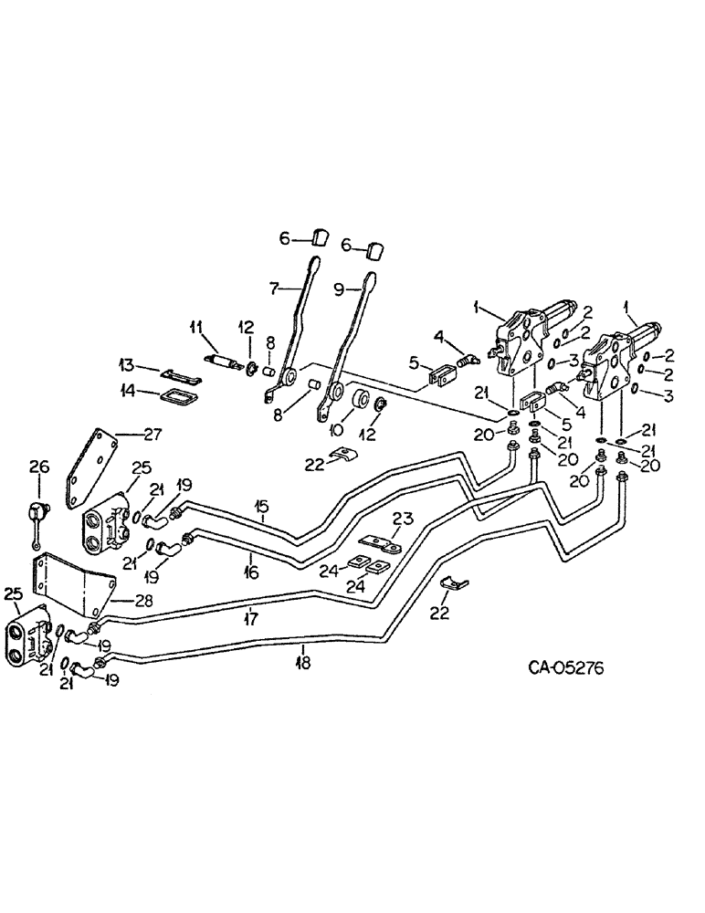 Схема запчастей Case IH 886 - (10-45) - HYDRAULIC, DOUBLE AUXILIARY VALVES, OPEN CENTER (07) - HYDRAULICS