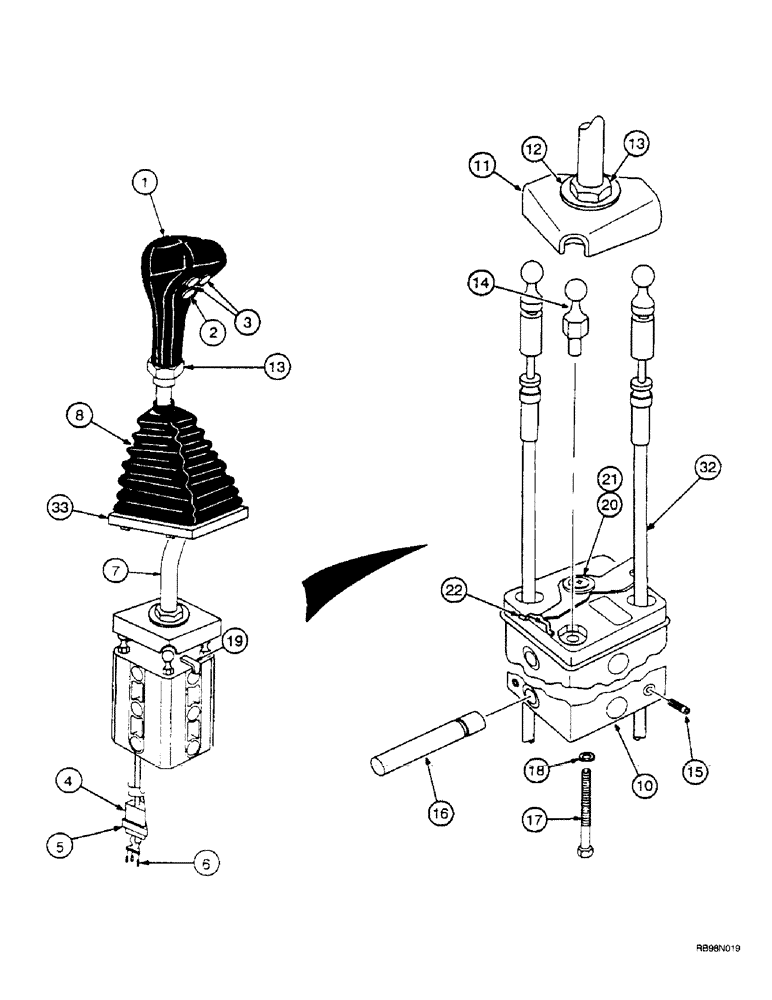 Схема запчастей Case IH L650 - (8-38) - CONTROL ASSEMBLY - 3 FUNCTION (MX100 - MX135 POWER SHIFT TRANS.) (08) - HYDRAULICS
