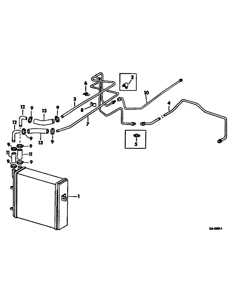 Схема запчастей Case IH 2500 - (06-02) - COOLING, OIL COOLER, INTERNATIONAL 2500 SERIES A TRACTORS WITH SYNCHROMESH TRANSMISSION Cooling