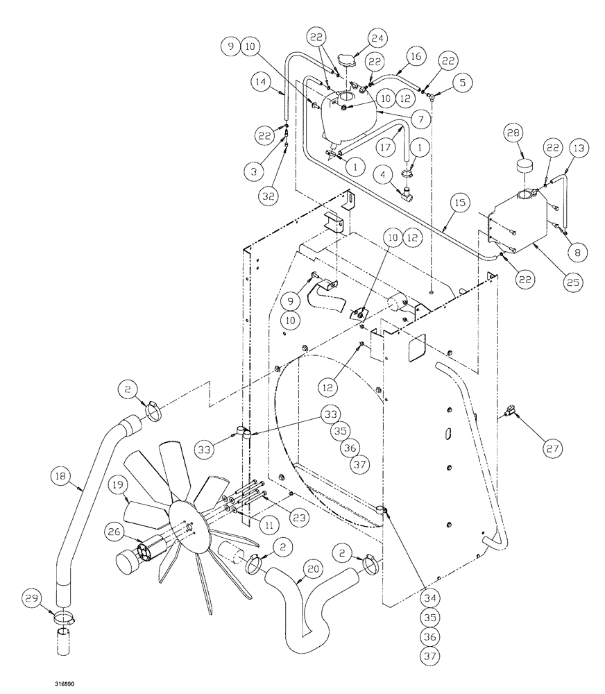 Схема запчастей Case IH SPX3200B - (055) - RADIATOR COMPONENTS GROUP (10) - ENGINE