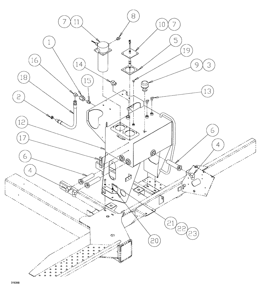 Схема запчастей Case IH SPX3200B - (060) - OIL TANK ASSEMBLY (29) - HYDROSTATIC DRIVE