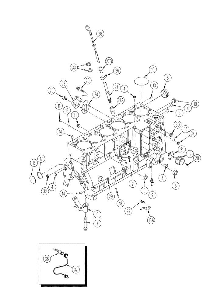 Схема запчастей Case IH STX325 - (02-24) - CYLINDER BLOCK 6TAA-8304 / 6TAA-9004 EMISSIONS CERTIFIED ENGINE 6TAA-8304 (02) - ENGINE