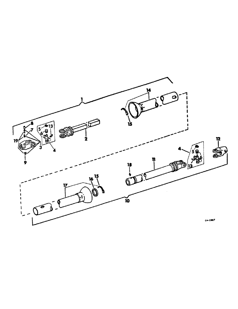Схема запчастей Case IH 71 - (T-7) - UNIVERSAL JOINT DRIVE, HEAVY DUTY 