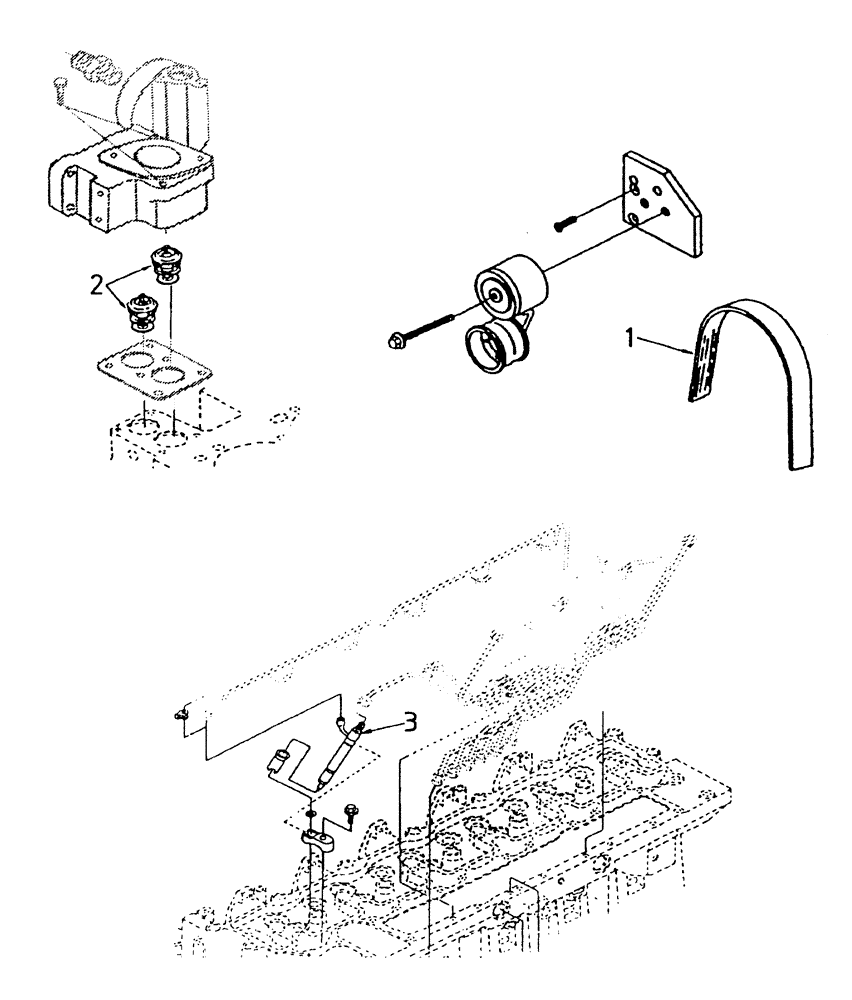 Схема запчастей Case IH 7700 - (C01[07]) - ALTERNATOR BELT-THERMOSTAT-INJECTOR NOZZLE {6CT} Engine & Engine Attachments