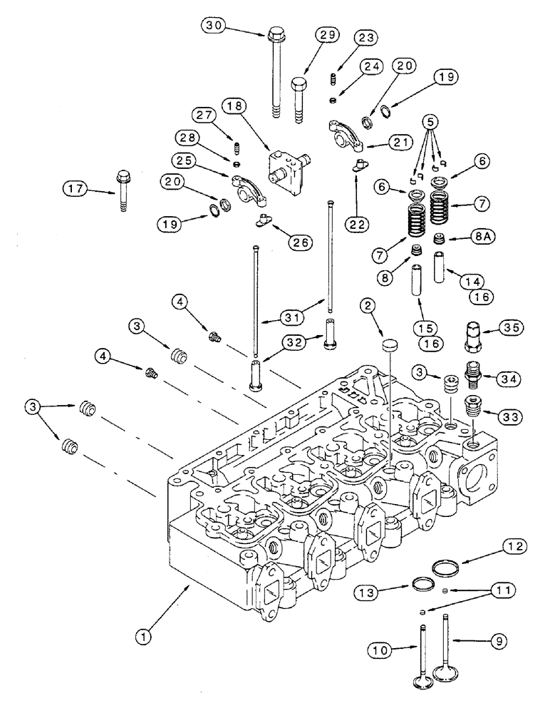 Схема запчастей Case IH 8825 - (10-28) - CYLINDER HEAD VALVE MECHANISM, 4T-390 EMISSIONS CERTIFIED ENGINE (02) - ENGINE